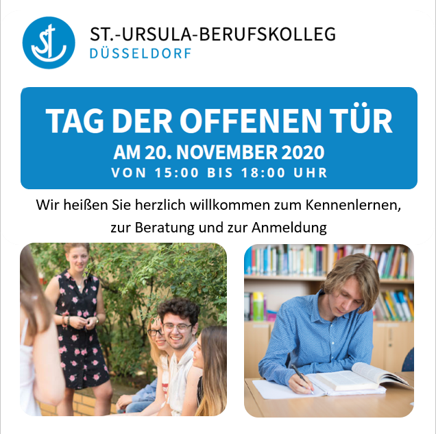 Tag der offenen Tür am St.-Ursula-Berufskolleg: Digitale Anmeldung ab sofort möglich Tag der offenen Tür am St.-Ursula-Berufskolleg: Digitale Anmeldung ab sofort möglich